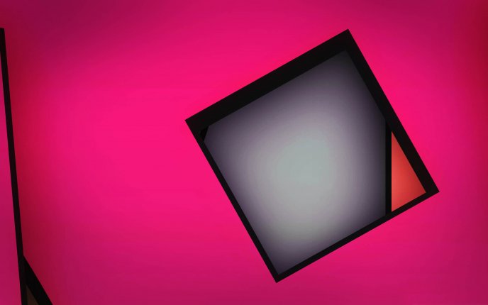 Funky geometric shape - pink background