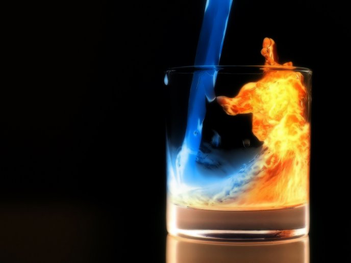Wonderful magic drink - water turned into fire