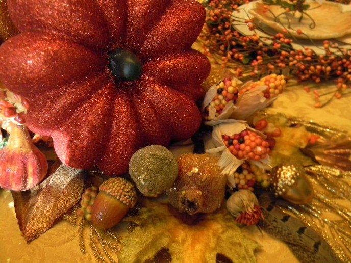 Autumn symbols - pumpkins and corns