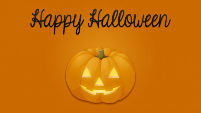 Simple wallpaper with a pumpkin for a Happy Halloween