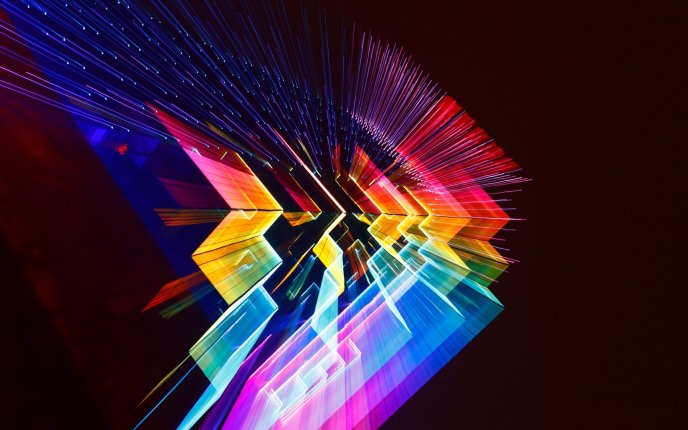 3D digital art - Rainbow colors in a wallpaper
