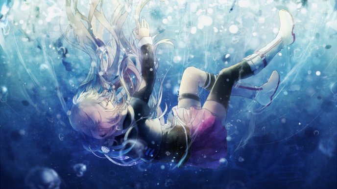 Anime Splash In The Ocean Water Hd Wallpaper