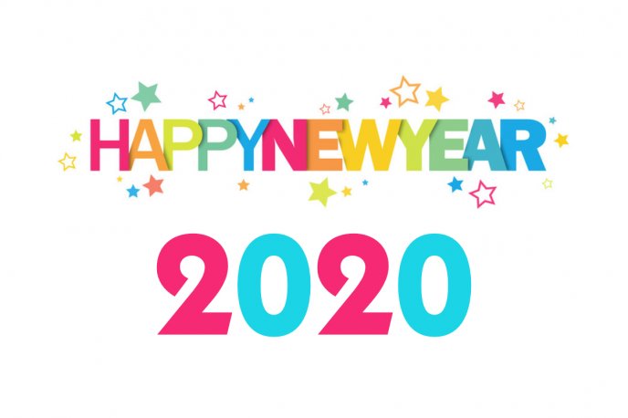 Colourful stars - Happy new Year 2020 - Be a good year