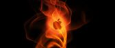 Apple logo on fire - artistic HD wallpaper