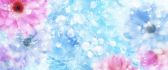 Pink flowers - blue and white background - Art design
