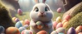Sweet little bunny with Easter eggs in his hands - Animation