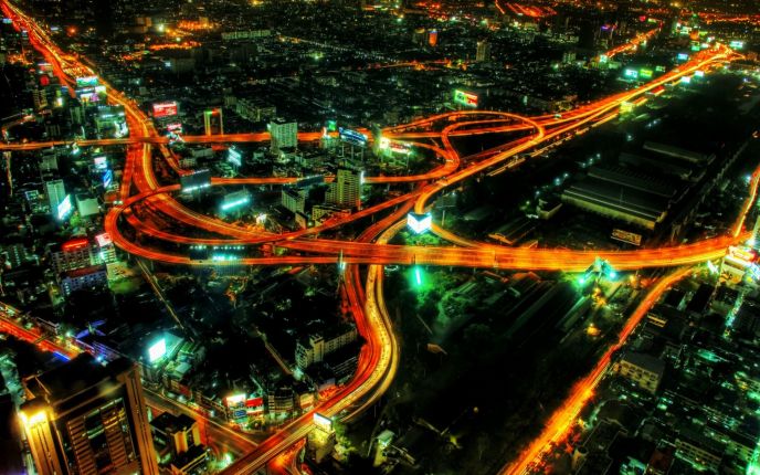 City Roads at Night