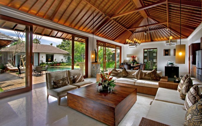 A beautiful living room design - overlooking the courtyard