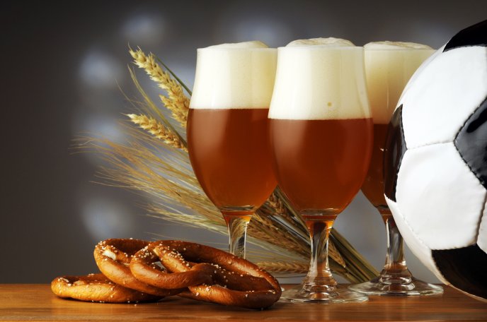 Beer, pretzels and football - perfect combination