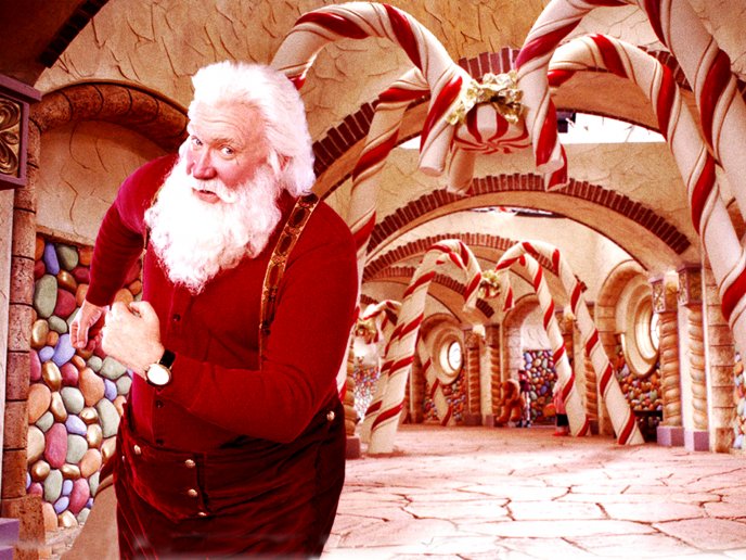 Santa Claus ready to start sharing gifts HD wallpaper