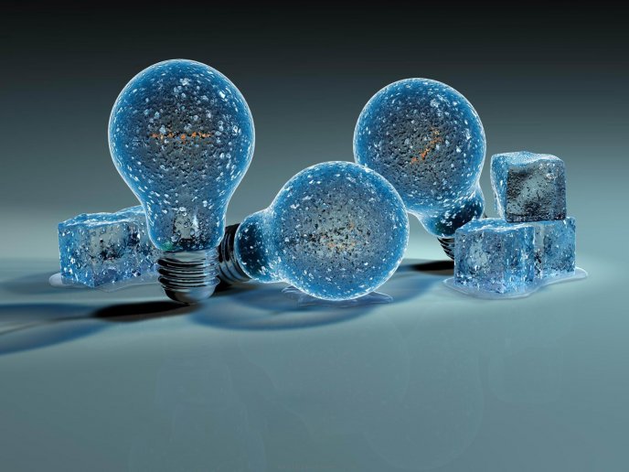 Frozen bulbs and ice cubes HD wallpaper