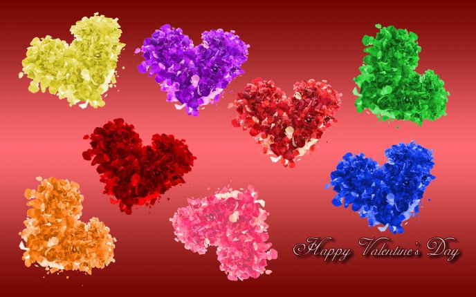 Hearts of flower petals - Valentine's Day