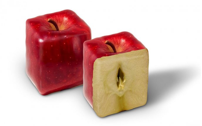 Boxy red apples - abstract fruits