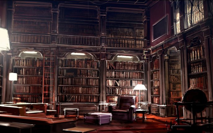 Big library with all the books you need