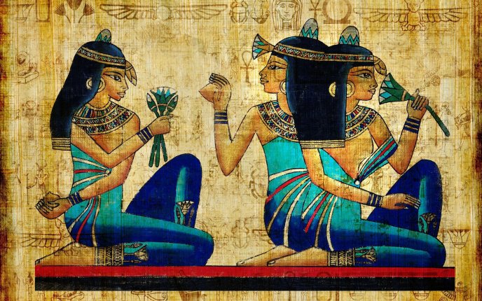 An ancient Egyptian papyrus drawing - HD wallpaper