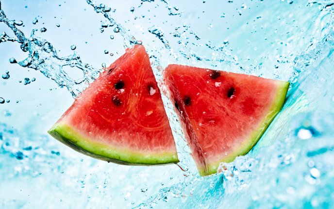 Fresh slice of watermelon - sweet summer fruit