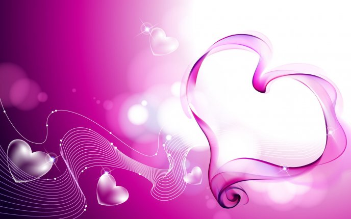 Pink life - beautiful heart shaped smoke