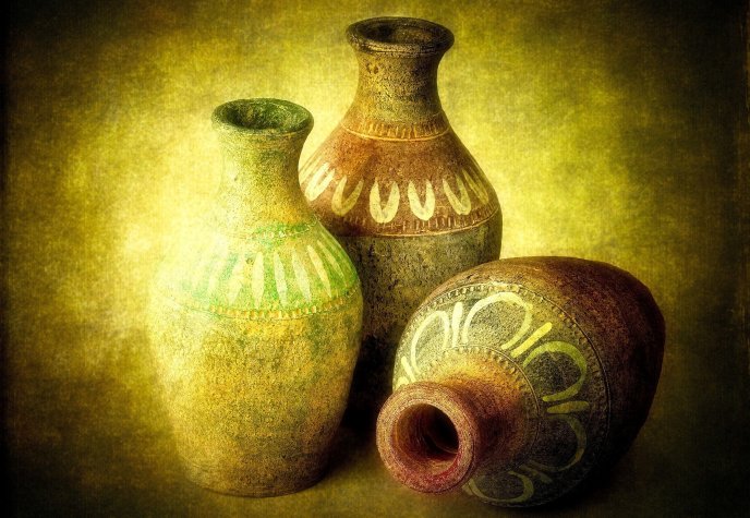 Very old pottery - art HD wallpaper