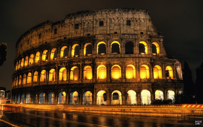Beautiful architecture in the night - Colosseum of Rome