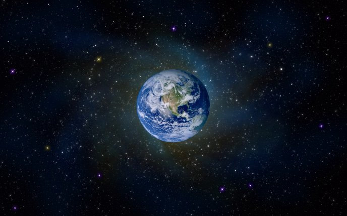 Famous planet on the space - our beautiful Earth