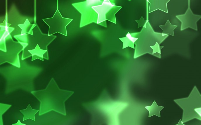 Green Christmas stars - HD wallpaper