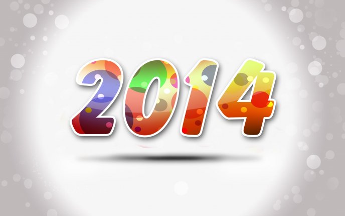 Happy new year 2014 - gray background