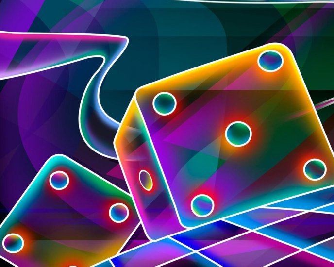 3D coloured dice - HD digital art
