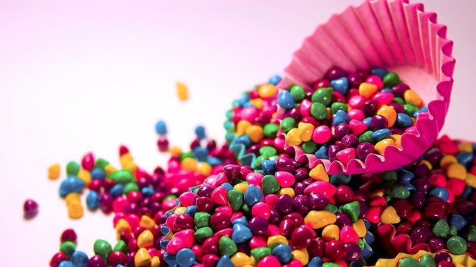Muffins made of candy - HD free wallpaper