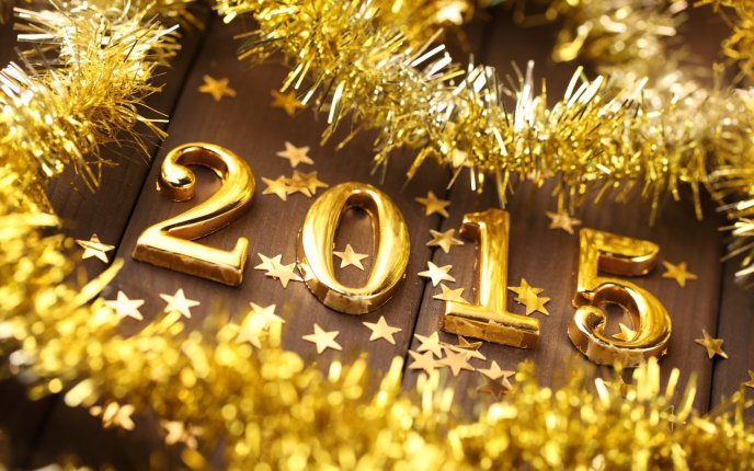 Golden garland - Happy New Year 2015