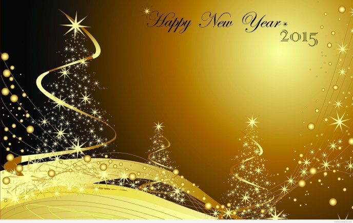 Golden trees - Happy New Year 2015