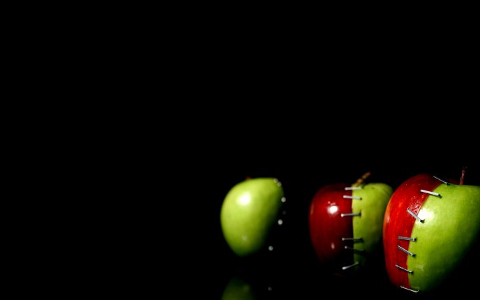 Artistic apples design - red and green - HD wallpaper