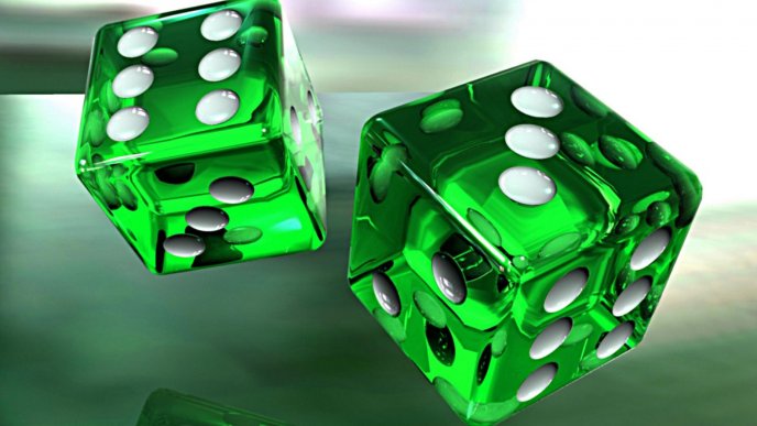 3D magic green poker dice - HD wallpaper