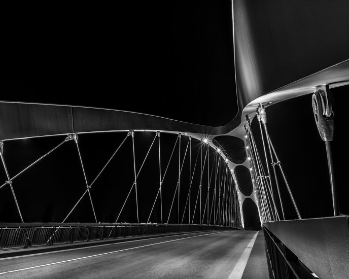 The newest bridge in Frankfurt  - Dark image