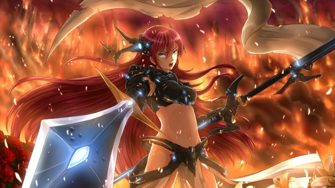 Magurine Luka in fire - Anime character