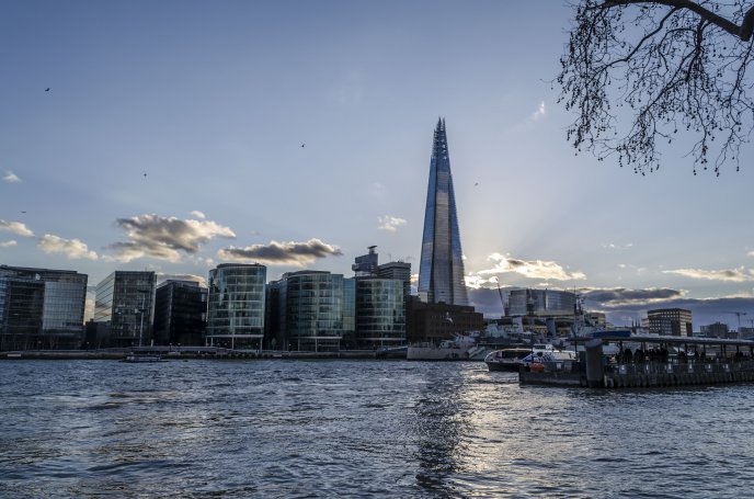 The Shard at noon - view from across the Thames