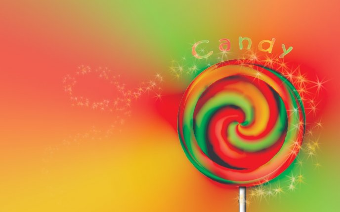 Colored background made by a sweet lollipop