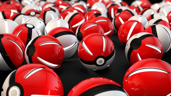 Lots of balls from the game Pokemon GO - HD wallpaper