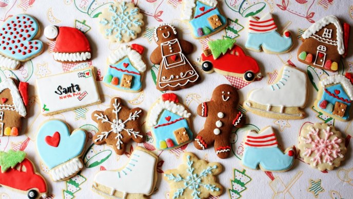 Funny shapes of cookies for Christmas winter Holiday
