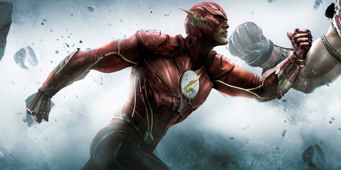The Flash running fast and fight - HD movie wallpaper
