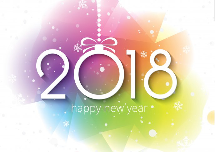 Digital art colorful background - Happy New Year 2018