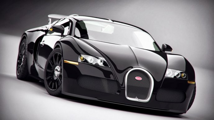 Wonderful dark bugati luxury car - HD wallpaper