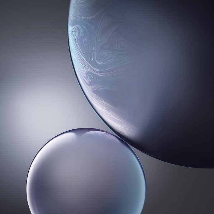 Double White Bubble iPhone new IOS 12 macro wallpaper