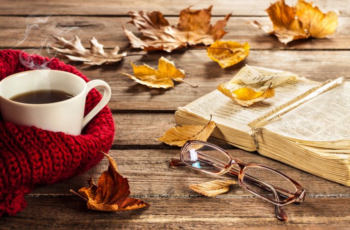 Hot tea and a good old book to read - Autumn staffs