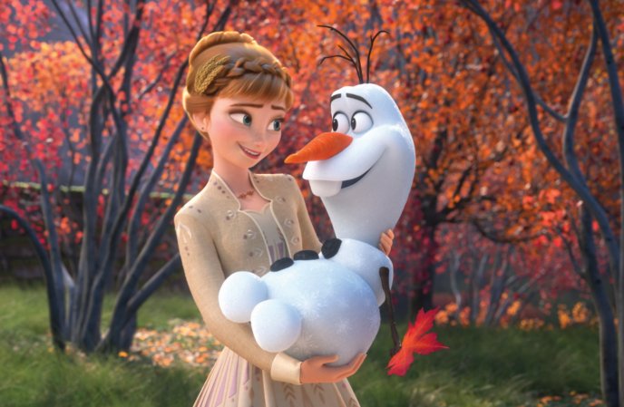 Spring time on Frozen - Princess Anna and Olaf the snowman