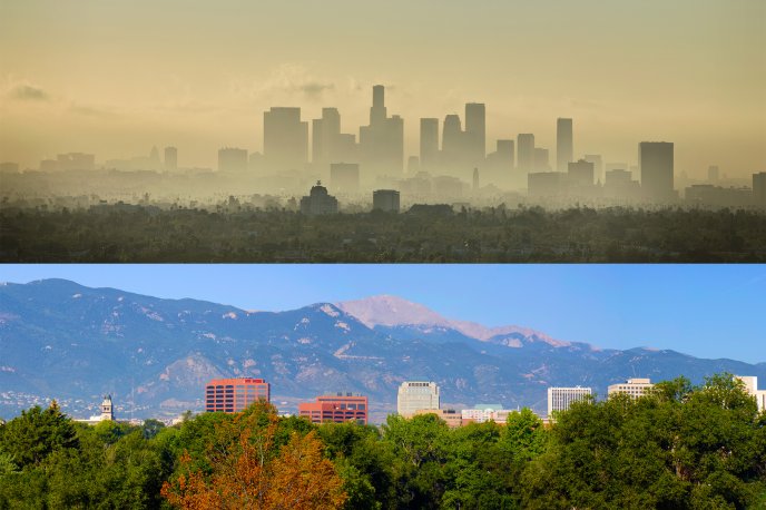 Pure and fresh air versus worst air quality - HD wallpaper