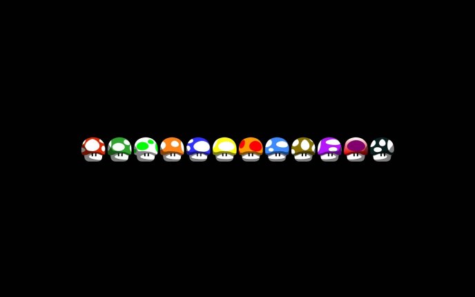 Colourful mushrooms from Nintendo games - Super Mario star
