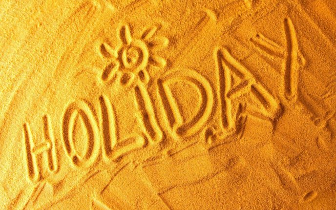 Golden star on a holiday time - Summer beach sand