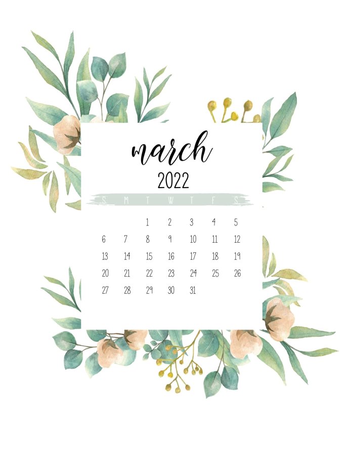 March 2022 - Spring time HD wallpaper Calendar