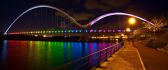 Rainbow bridge - show colors on the water