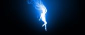 A woman created from blue smoke - abstract wallpaper